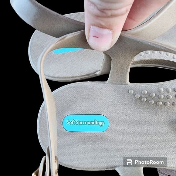 Soft Surroundings Trudy Sandal Womens SZ 8 Beachy Rubber Geode Resort Vacation - Picture 2 of 5